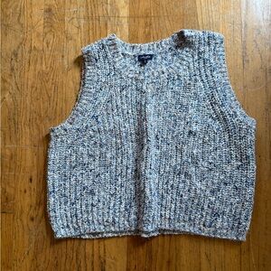 Splendid blue white tan knit crop sweater vest Sx Large